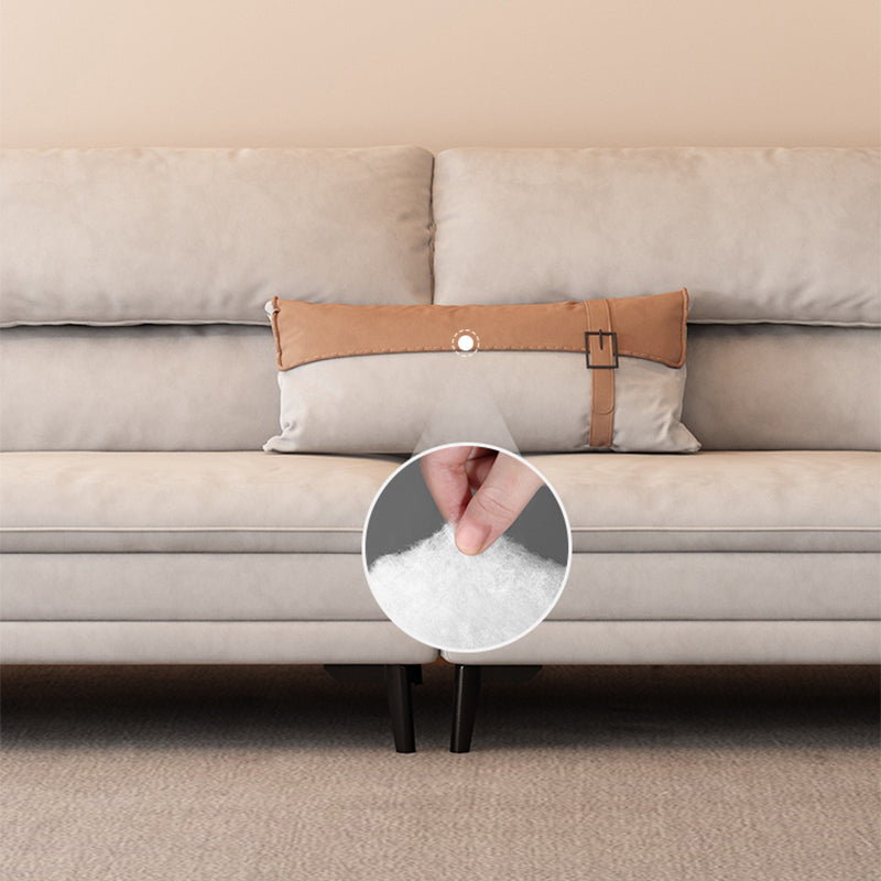 Modern Grey Faux Leather Sofa & Chaise Pillow Top Arm Sofa - 36.22" H