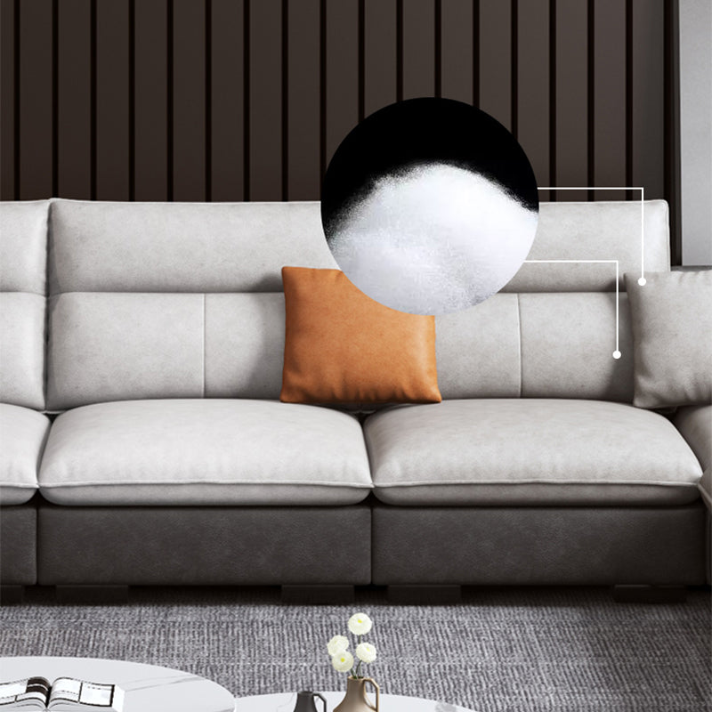 Flared Arm Sofa in White Stain/Water Resistant Sofa & Chaise