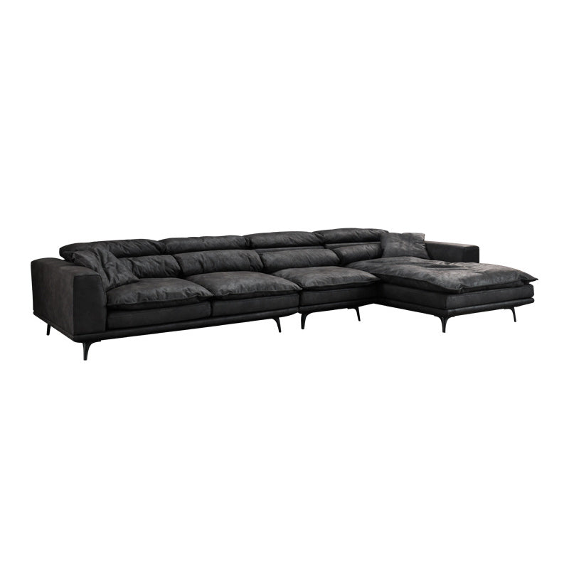 Square Armrest Cushioning Backrest Black Metal Sofa Legs Black Tech Fabric Sofa Bed