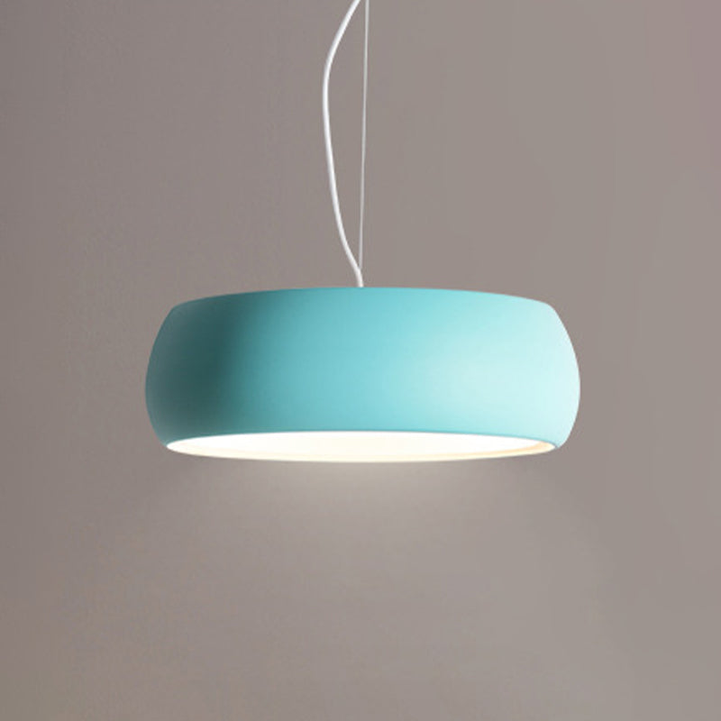 Kit de lampe de suspension du bol bleu macaron 10 "/ 13" / 17 "de largeur en métal de largeur à 1 lumière avec diffuseur