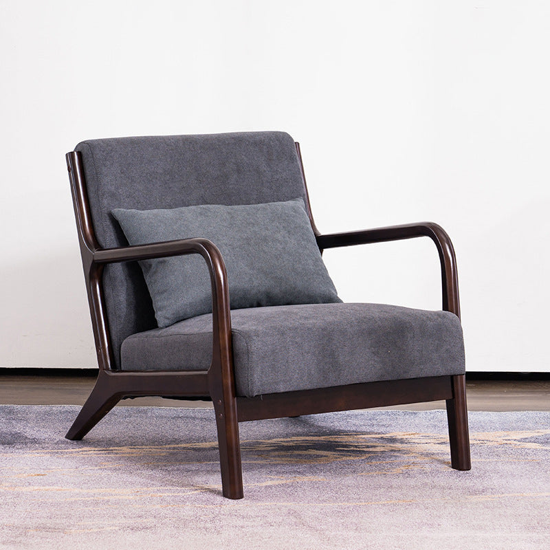 Lounge Accent Arm Chair Cotton Blend with Basic Four Legs and Pillow Back