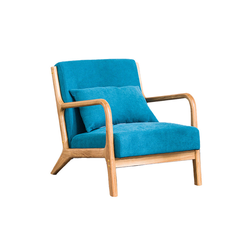 Lounge Accent Arm Chair Cotton Blend with Basic Four Legs and Pillow Back