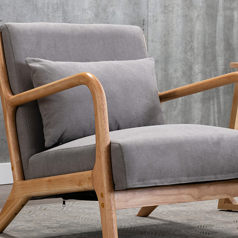 Lounge Accent Arm Chair Cotton Blend with Basic Four Legs and Pillow Back