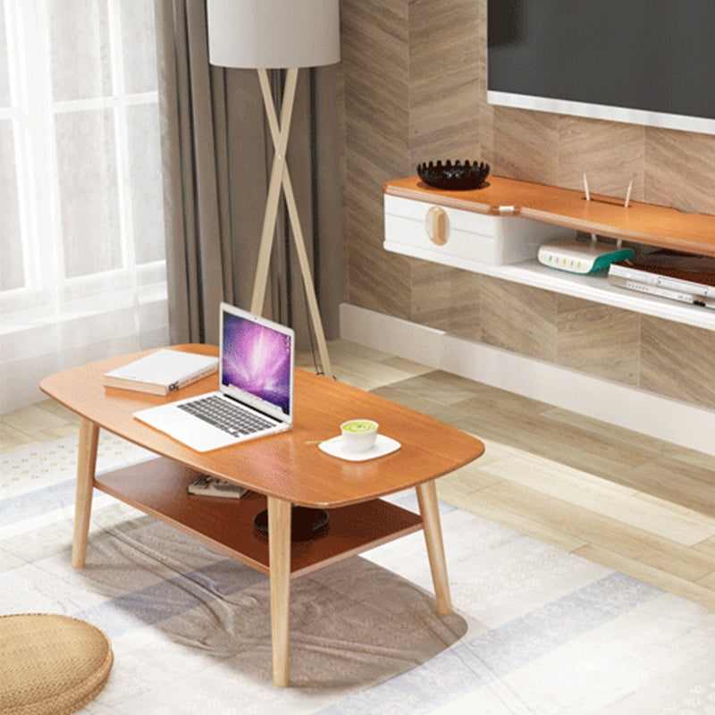 North European Wooden Coffee Table Rectangle 4 Legs 1 Coffee Table