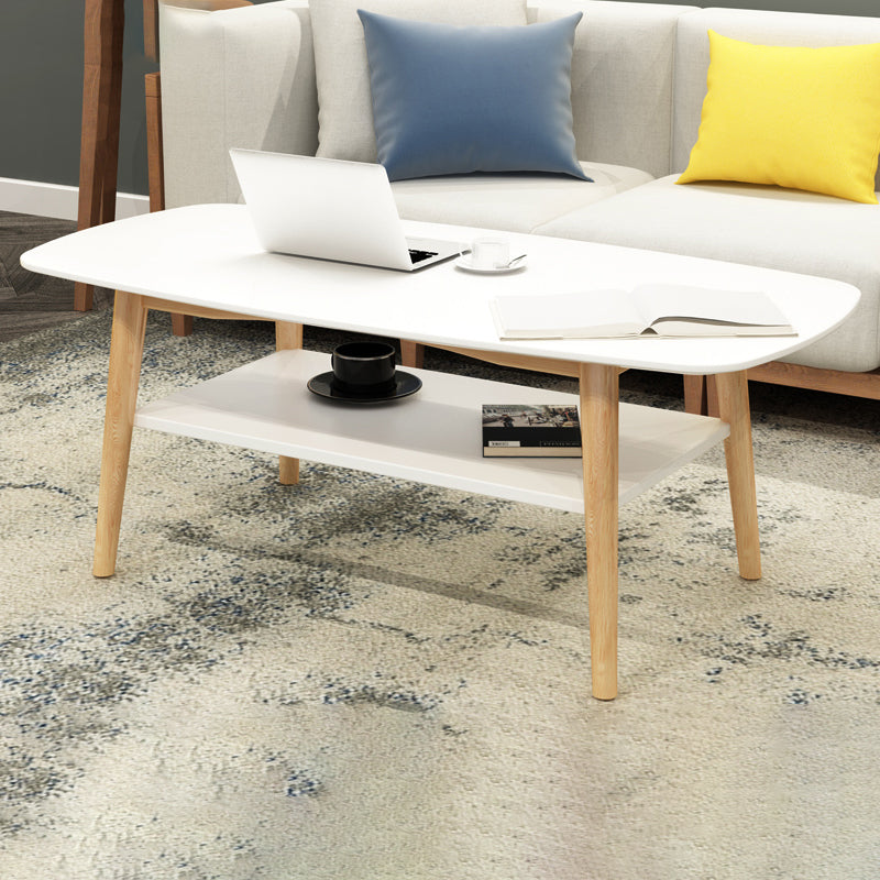 North European Wooden Coffee Table Rectangle 4 Legs 1 Coffee Table