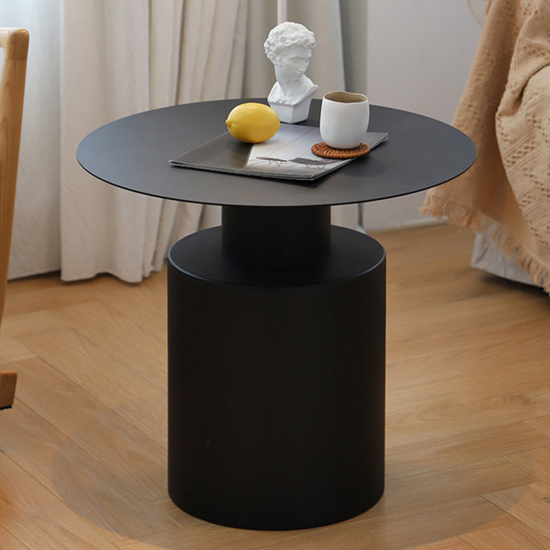 Round Metal Coffee Table Mid-century Modern Pedestal 2-Piece Cocktail Table