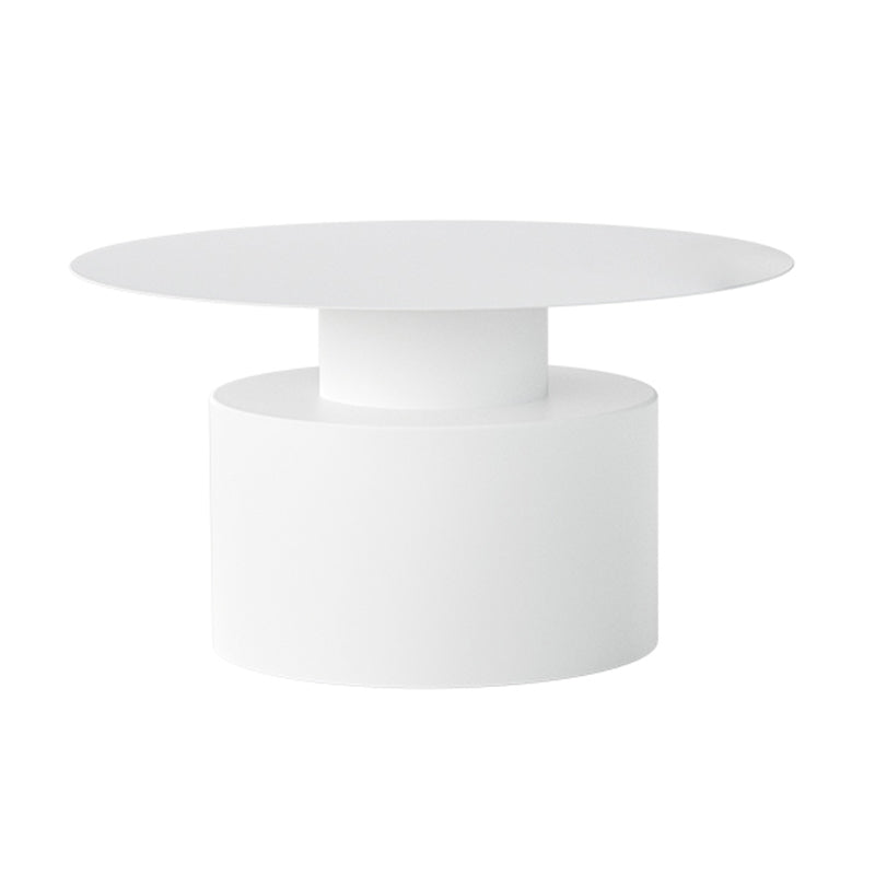 Round Metal Coffee Table Mid-century Modern Pedestal 2-Piece Cocktail Table