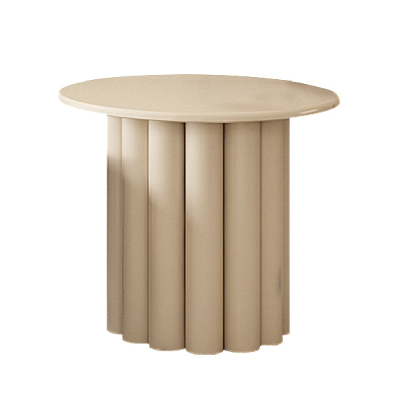 13.7"/15.7"Tall 4 Legs Brown/ White Round Wooden Coffee Table