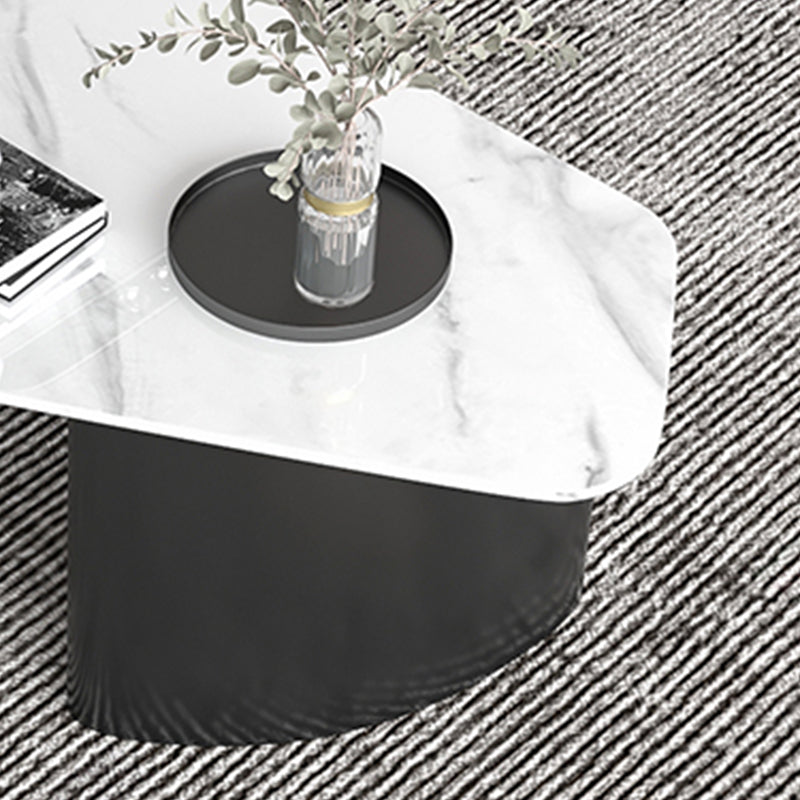 Glam Geometric Coffee Table Slate Top Cocktail Table for Living Room