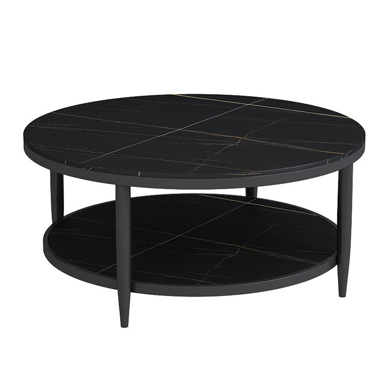 Glam Round 4 Legs Coffee Table Slate Top Coffee Cocktail Table