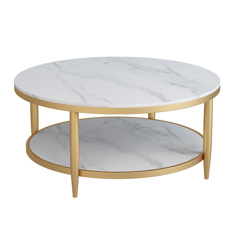 Glam Round 4 Legs Coffee Table Slate Top Coffee Cocktail Table