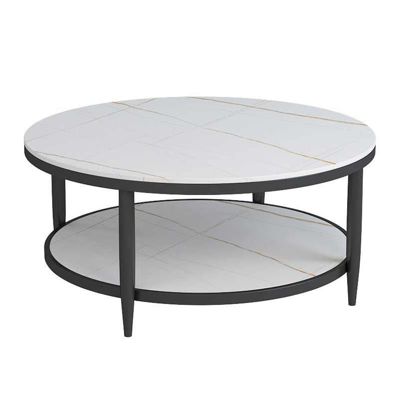 Glam Round 4 Legs Coffee Table Slate Top Coffee Cocktail Table