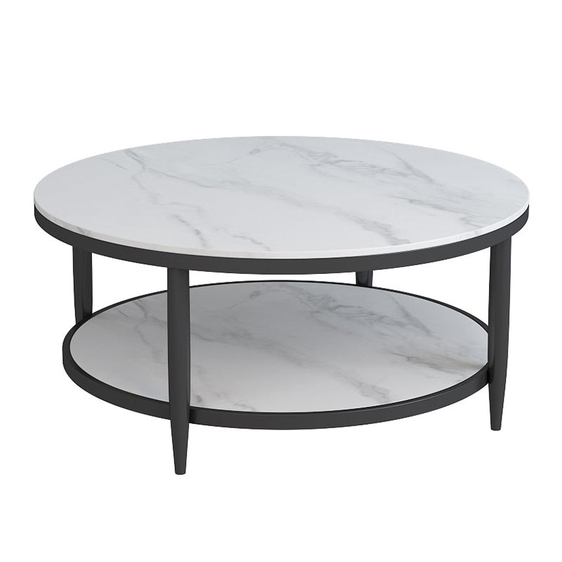 Glam Round 4 Legs Coffee Table Slate Top Coffee Cocktail Table