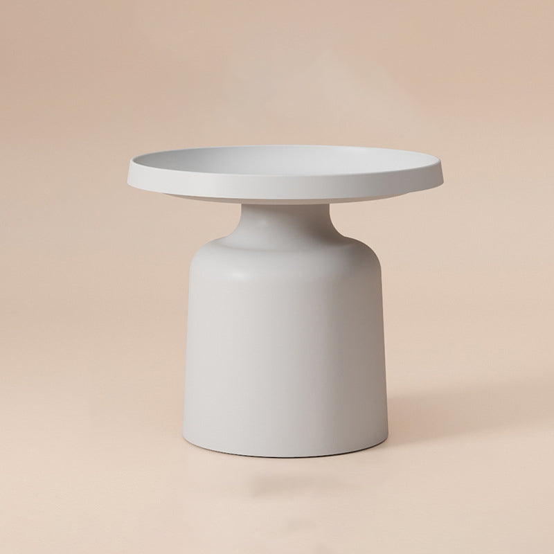 Round Tray Top Coffee Table Metal Pedestal 1 Single Cocktail Table