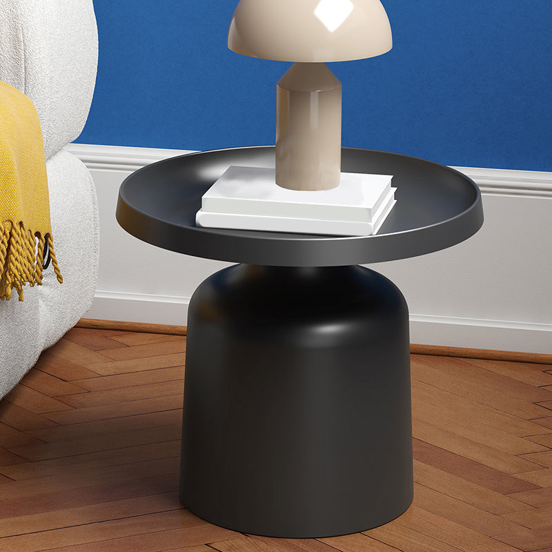 Round Tray Top Coffee Table Metal Pedestal 1 Single Cocktail Table