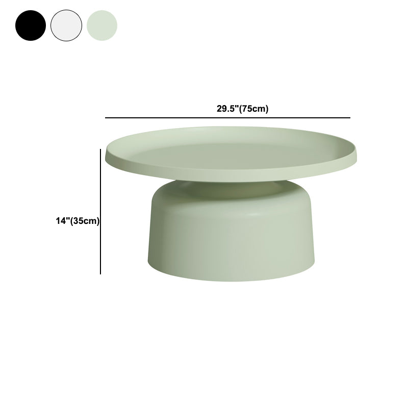 Round Tray Top Coffee Table Metal Pedestal 1 Single Cocktail Table