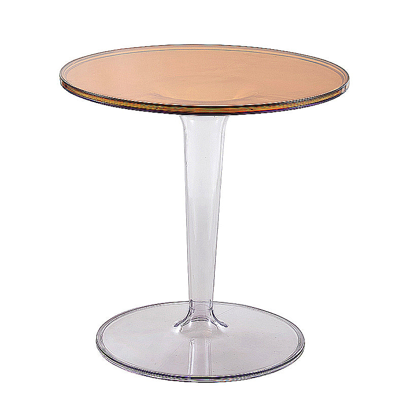 Crossed Base Design Acrylic Material Modern Style Round Side Table
