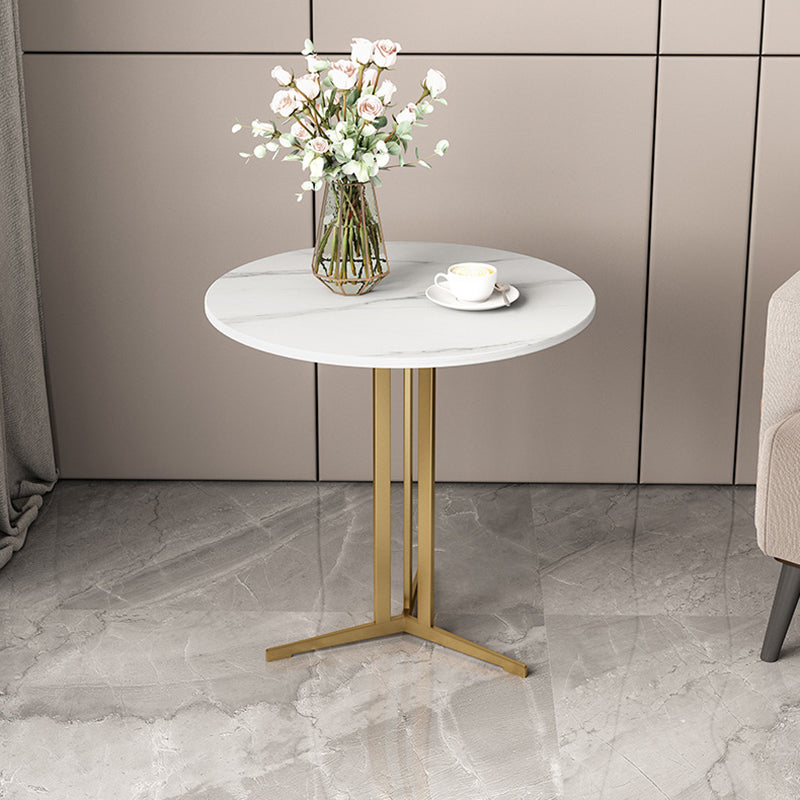 Cross Table Iron Base Design Rock Slab White/black Material Round Table Top Side Table