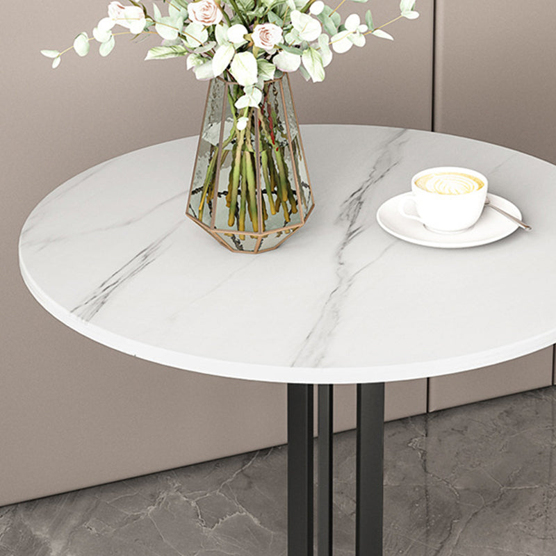 Cross Table Iron Base Design Rock Slab White/black Material Round Table Top Side Table