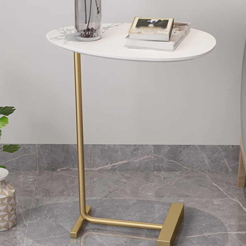 Pedestal Base Design Solid Wood Table Iron Base Free Shape Side Table