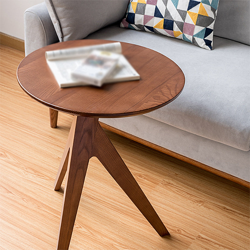 Scandinavian Rectangular Sofa Side Table C Shape Wood End Table