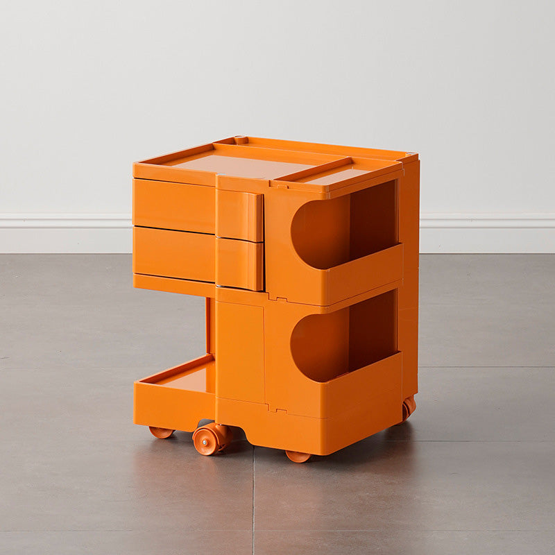 Modern Plastic/Wood 2/4-Drawer, 3/4 - Shelf Nightstand 20.9"/29.1" Tall Nightstand