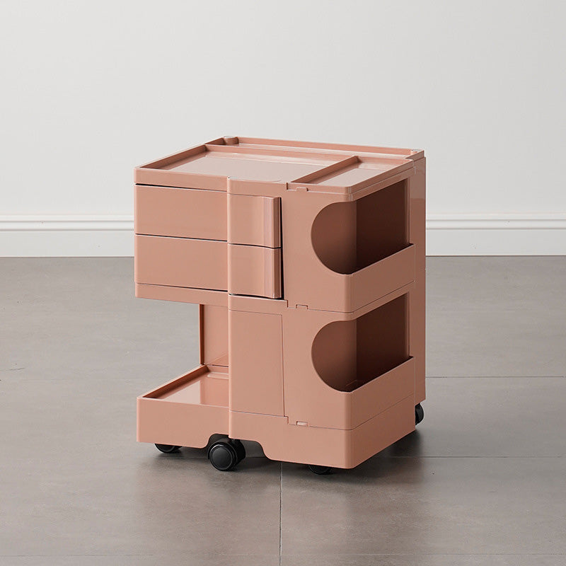 Modern Plastic/Wood 2/4-Drawer, 3/4 - Shelf Nightstand 20.9"/29.1" Tall Nightstand