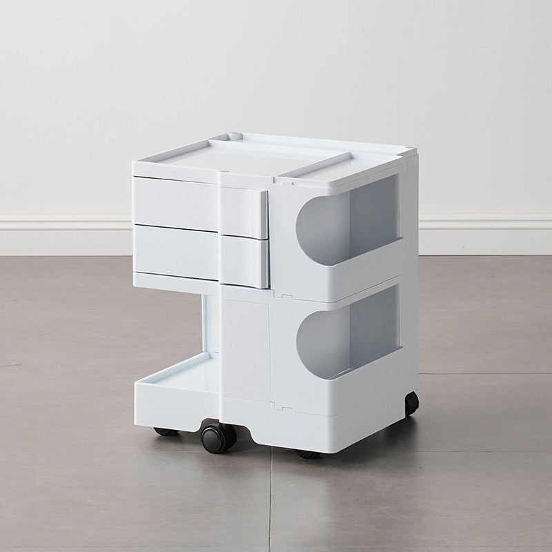 Modern Plastic/Wood 2/4-Drawer, 3/4 - Shelf Nightstand 20.9"/29.1" Tall Nightstand