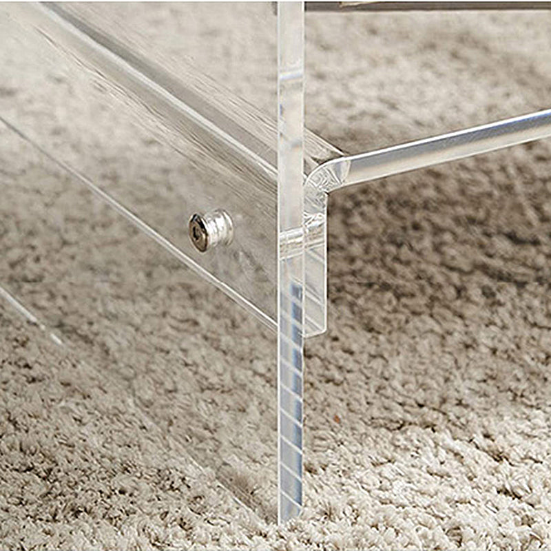 Contemporary Bedside Cabinet Acrylic Lower Shelf Bed Nightstand