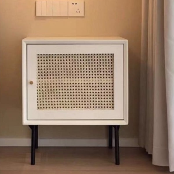 White/black/walnut/cherry Rattan with Storage Rack Nightstand