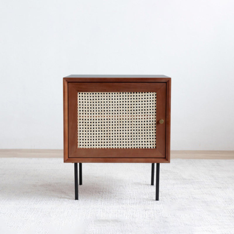 White/black/walnut/cherry Rattan with Storage Rack Nightstand