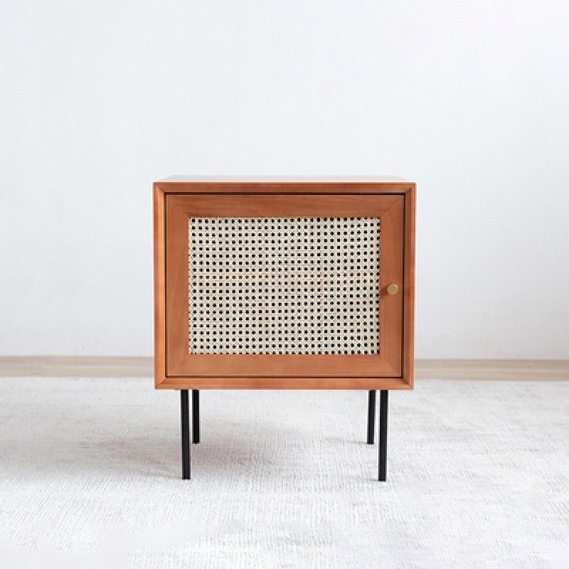 White/black/walnut/cherry Rattan with Storage Rack Nightstand