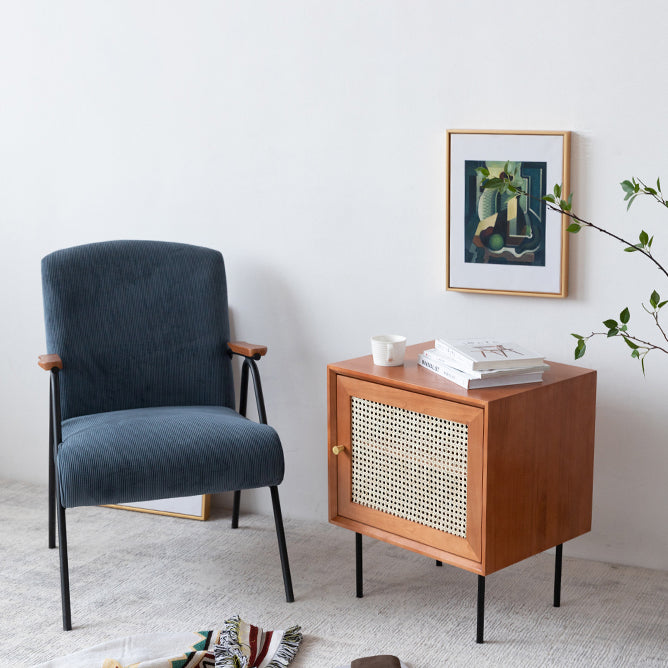 White/black/walnut/cherry Rattan with Storage Rack Nightstand