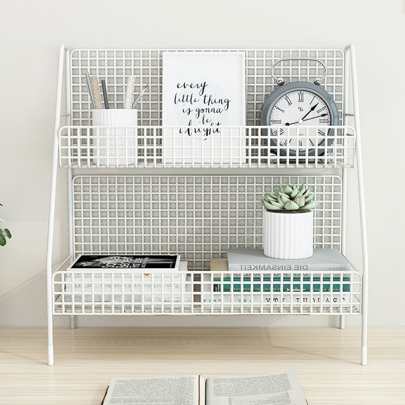 White/black/gold Metal Iron Nightstand with Storage Rack 4 Legs Nightstand