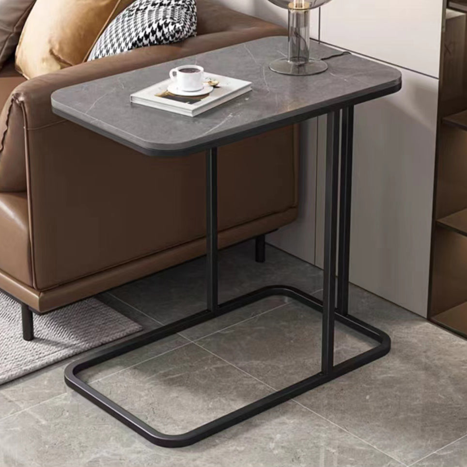 22.8" Tall Wooden Nightstand in Grey/ White / Black Modern Night Stand