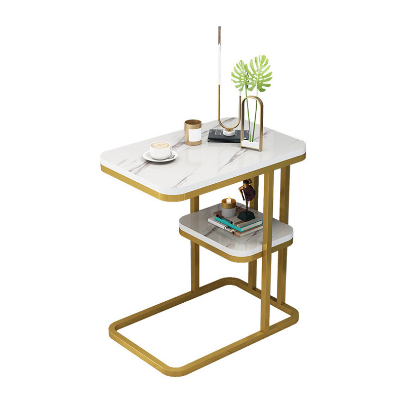 22.8" Tall Wooden Nightstand in Grey/ White / Black Modern Night Stand