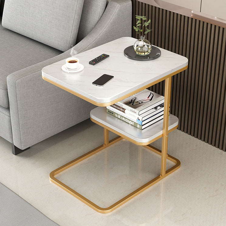 22.8" Tall Wooden Nightstand in Grey/ White / Black Modern Night Stand