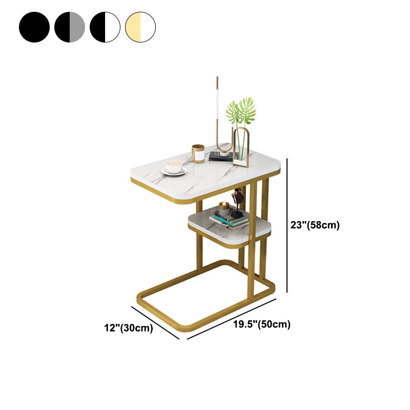 22.8" Tall Wooden Nightstand in Grey/ White / Black Modern Night Stand