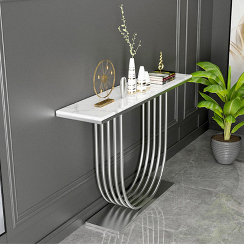 Stain Resistant Scratch Resistant Rectangle Marble Glam Console