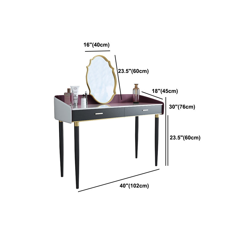 33.8" Height 2 Drawers Makeup Vanity Table Desk Vanity for Bedroom