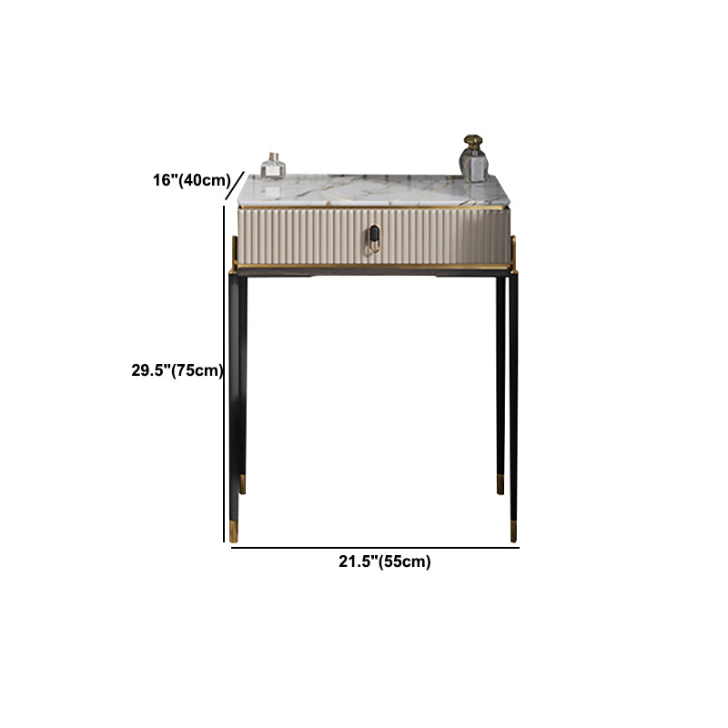 Glam 29.5" Height Slate Table Top Makeup Vanity Set with Drawer