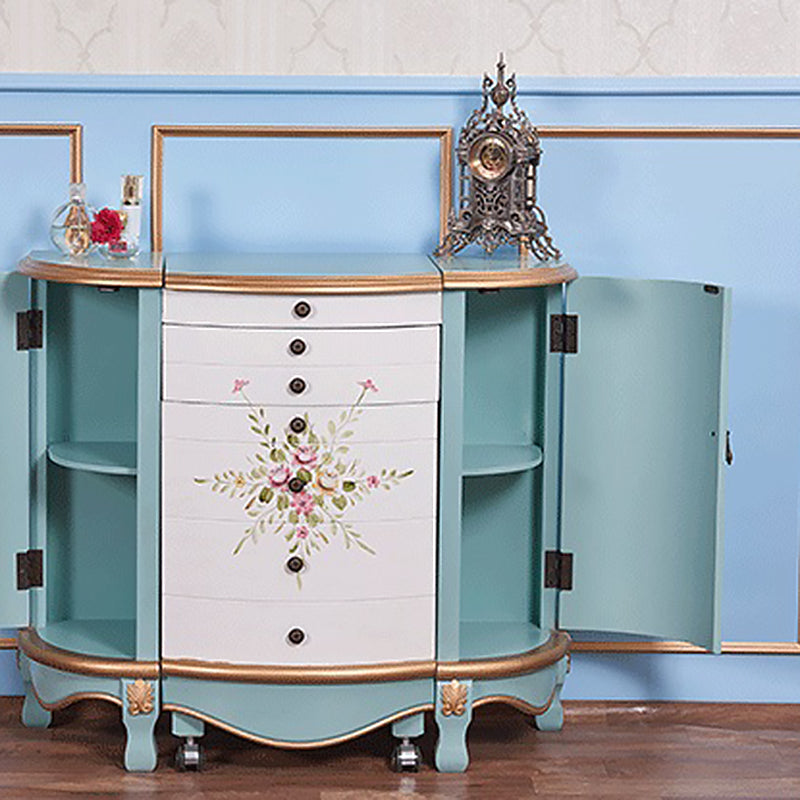 Victorian Style 31.8" Height 2 Drawers Vanity Set with Stool and Mirror