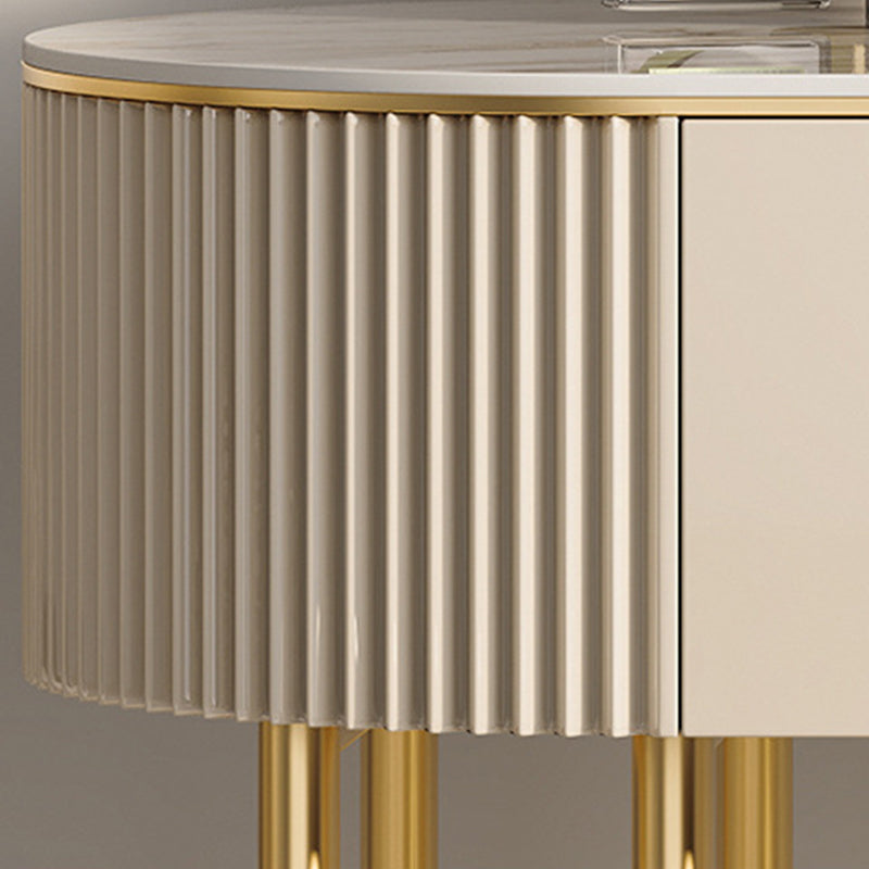 White Vanity, 30.71" High Stone Vanity Set with Stool, 2/4 Drawers Dresser