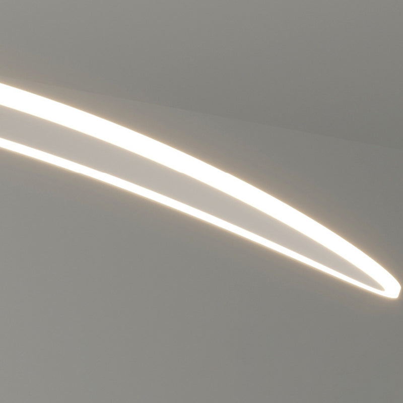 Simple Curved Hanging Island Light Metal LED Dining Room Island Ceiling Light