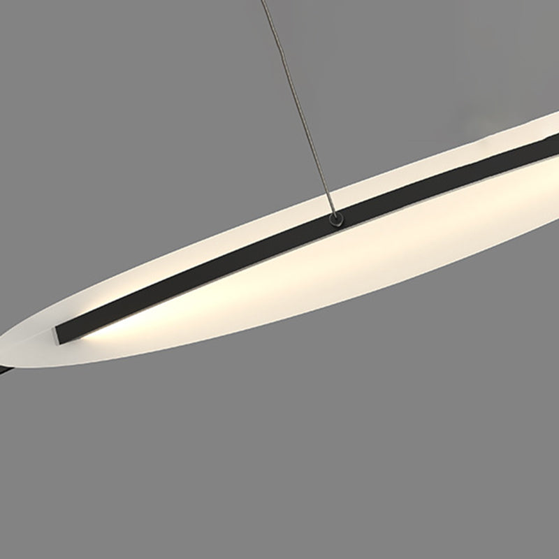 Simple Curved Hanging Island Light Metal LED Dining Room Island Ceiling Light