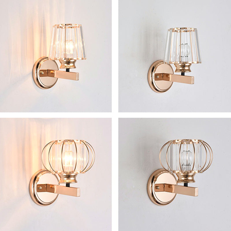 Crystal Wall Lights Modern Style 1 Light Wall Sconce for Bedroom