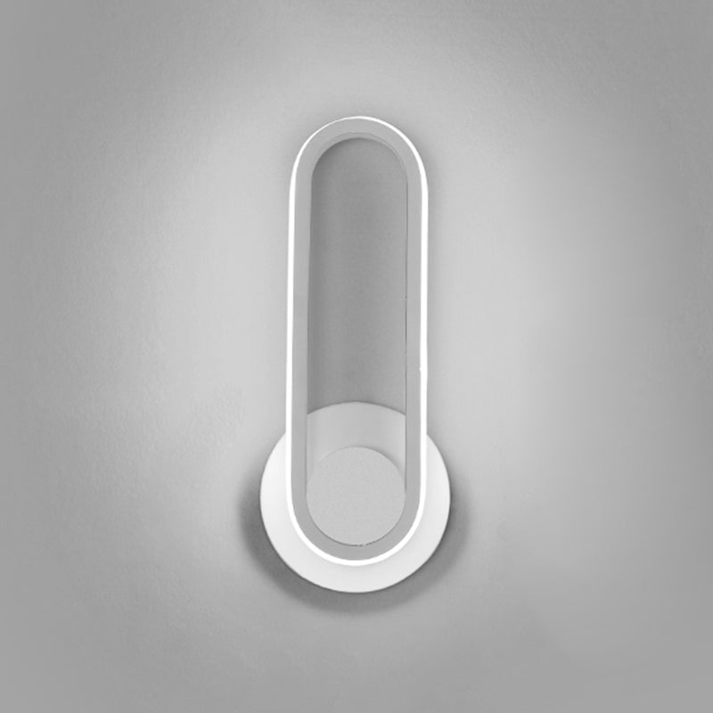 1-Light Ellipse Wall Mount Light Modern Style Metal Wall Mount Lighting
