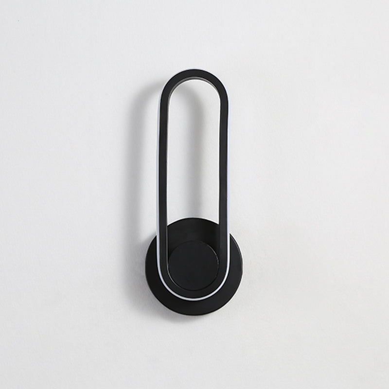 1-Light Ellipse Wall Mount Light Modern Style Metal Wall Mount Lighting