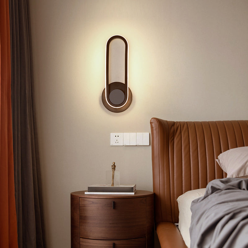 1-Light Ellipse Wall Mount Light Modern Style Metal Wall Mount Lighting