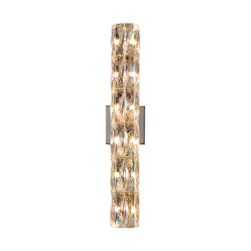 Light Luxury Metal Wall Light Rectangle Shape Wall Lamp with Crystal Shade for Bedroom
